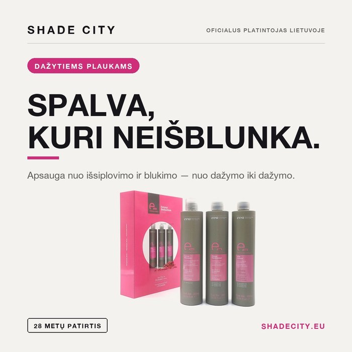 Plaukų priežiūros reklama dažytiems plaukams