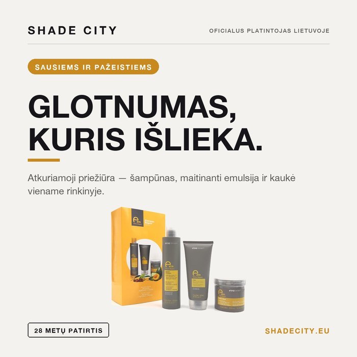 Plaukų priežiūros reklama sausiems plaukams