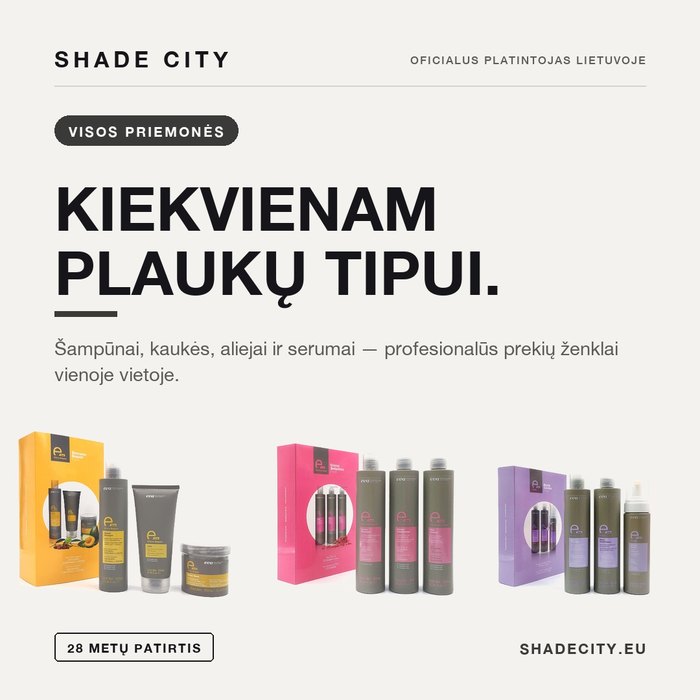 Plaukų priežiūros reklama visai produktų linijai